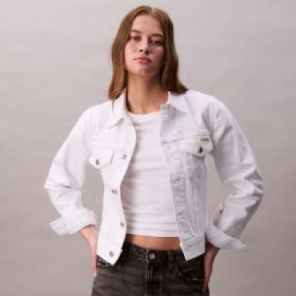 Calvin Klein Collection White Denim Jacket